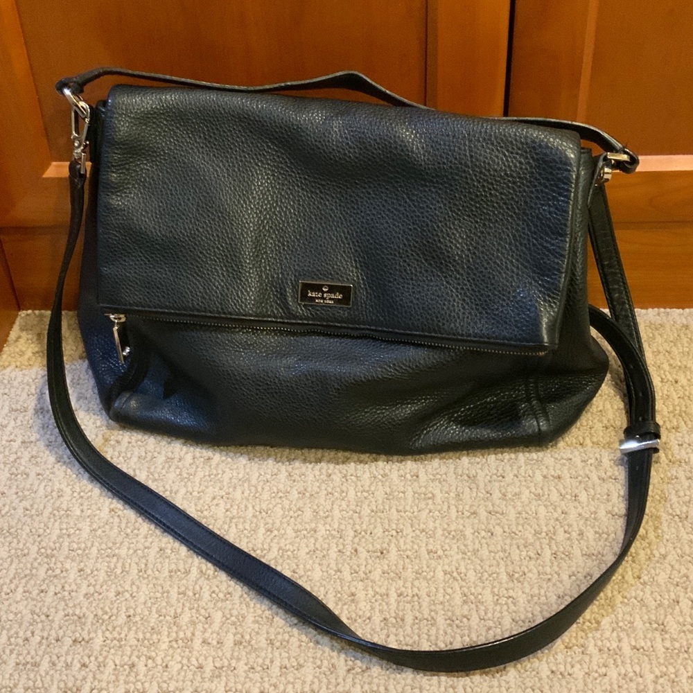 Kate Spade Black Leather Large Crossbody Bag